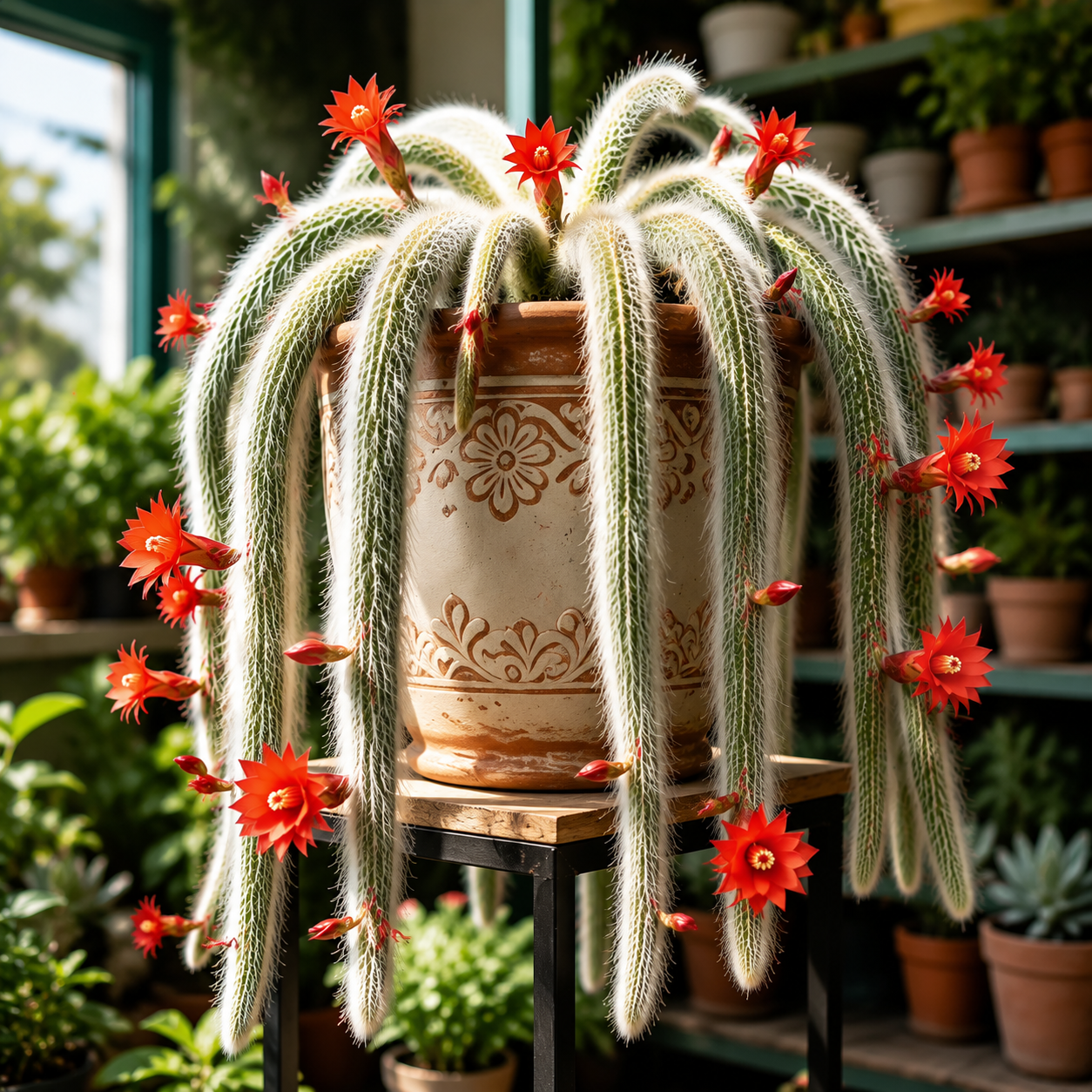 💥🌵Rare Monkey Tail Cactus - A Living Waterfall of Soft, Fluffy Beauty