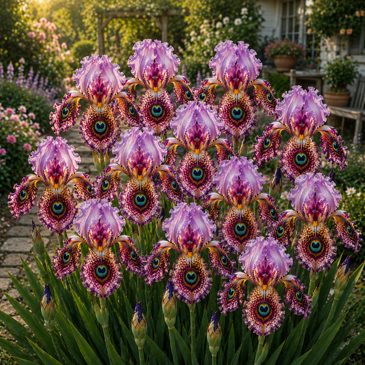 🦚 Peacock Eye Iris Bulbs — 🌸Blooms Everyone Stops to Admire