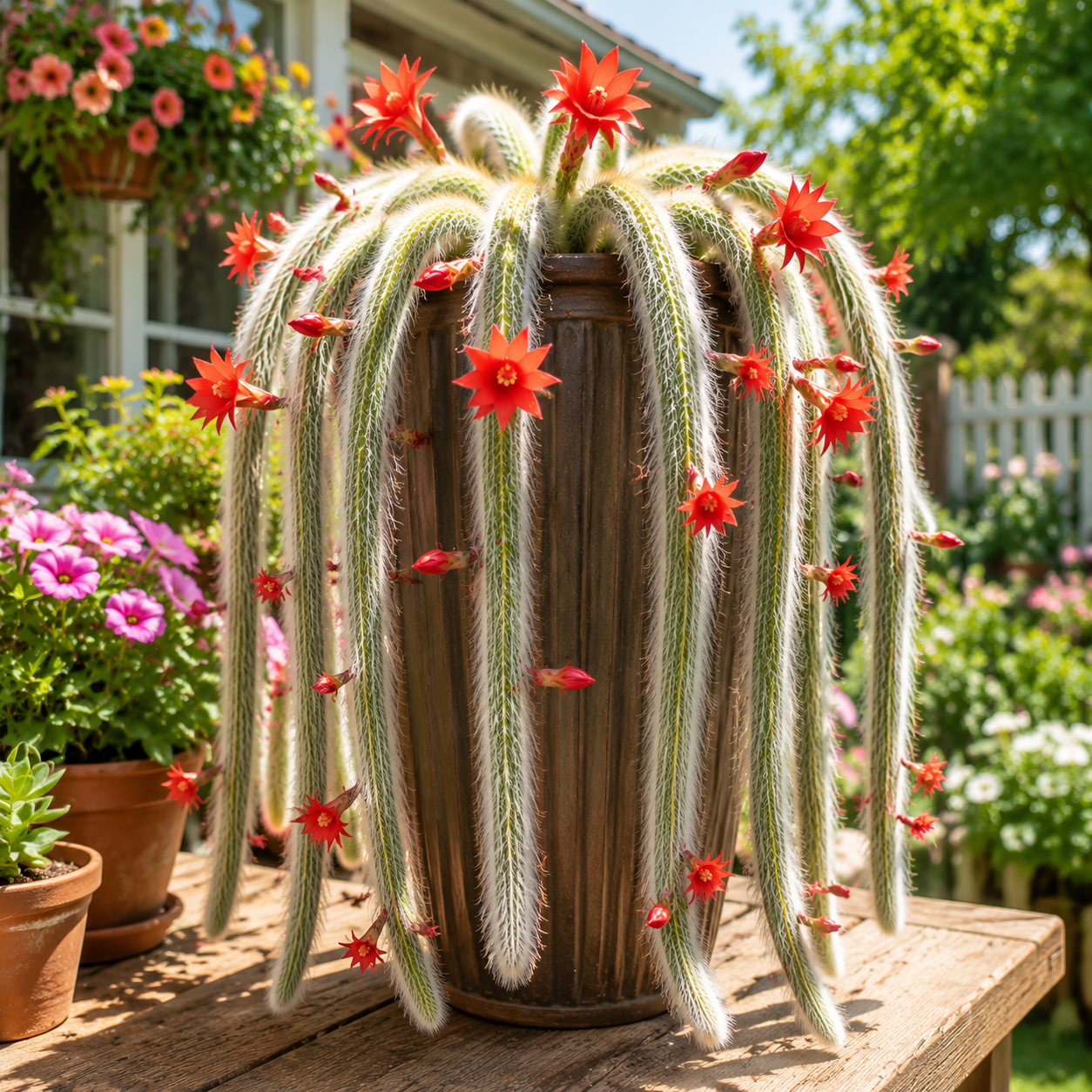 💥🌵Rare Monkey Tail Cactus - A Living Waterfall of Soft, Fluffy Beauty