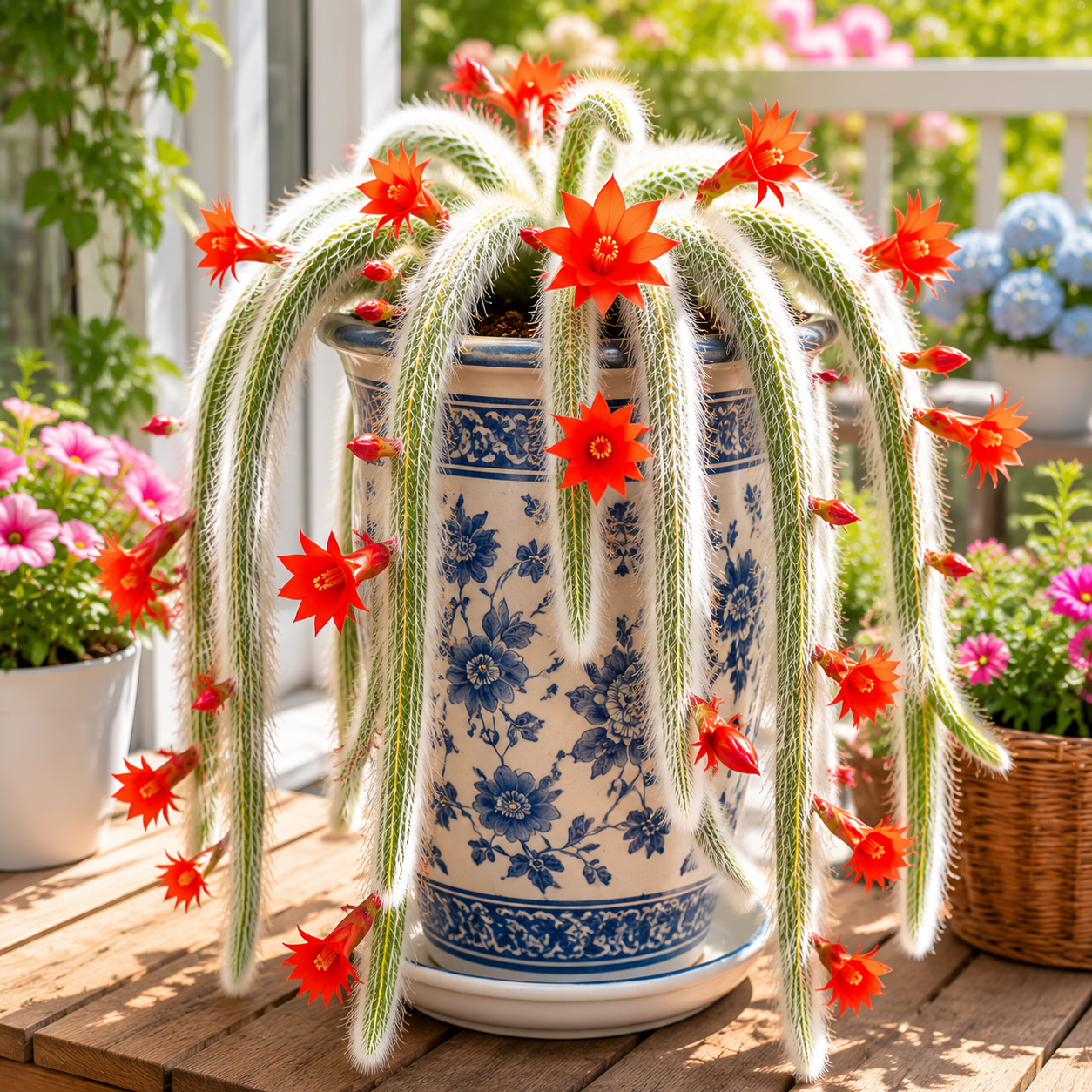 💥🌵Rare Monkey Tail Cactus - A Living Waterfall of Soft, Fluffy Beauty
