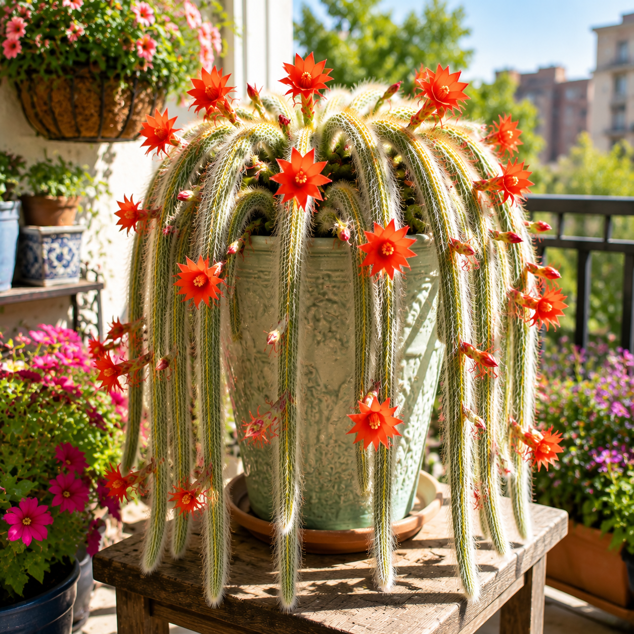 💥🌵Rare Monkey Tail Cactus - A Living Waterfall of Soft, Fluffy Beauty