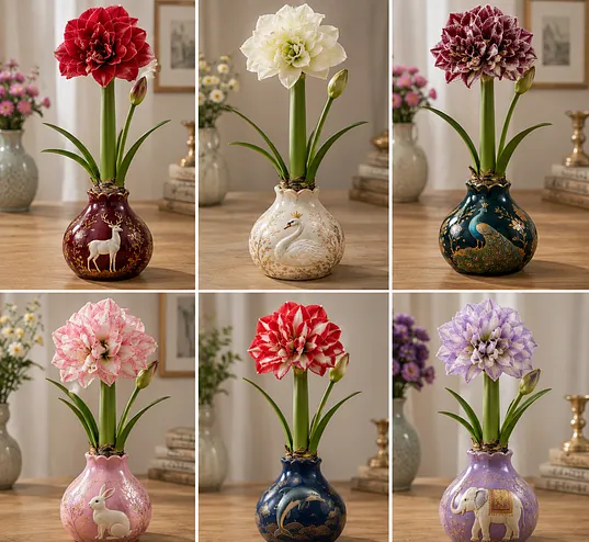 Waxed Amaryllis Indoor Decoration