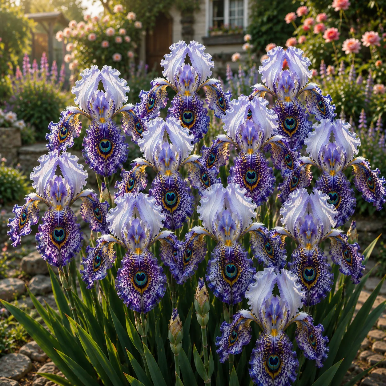 🦚 Peacock Eye Iris Bulbs — 🌸Blooms Everyone Stops to Admire