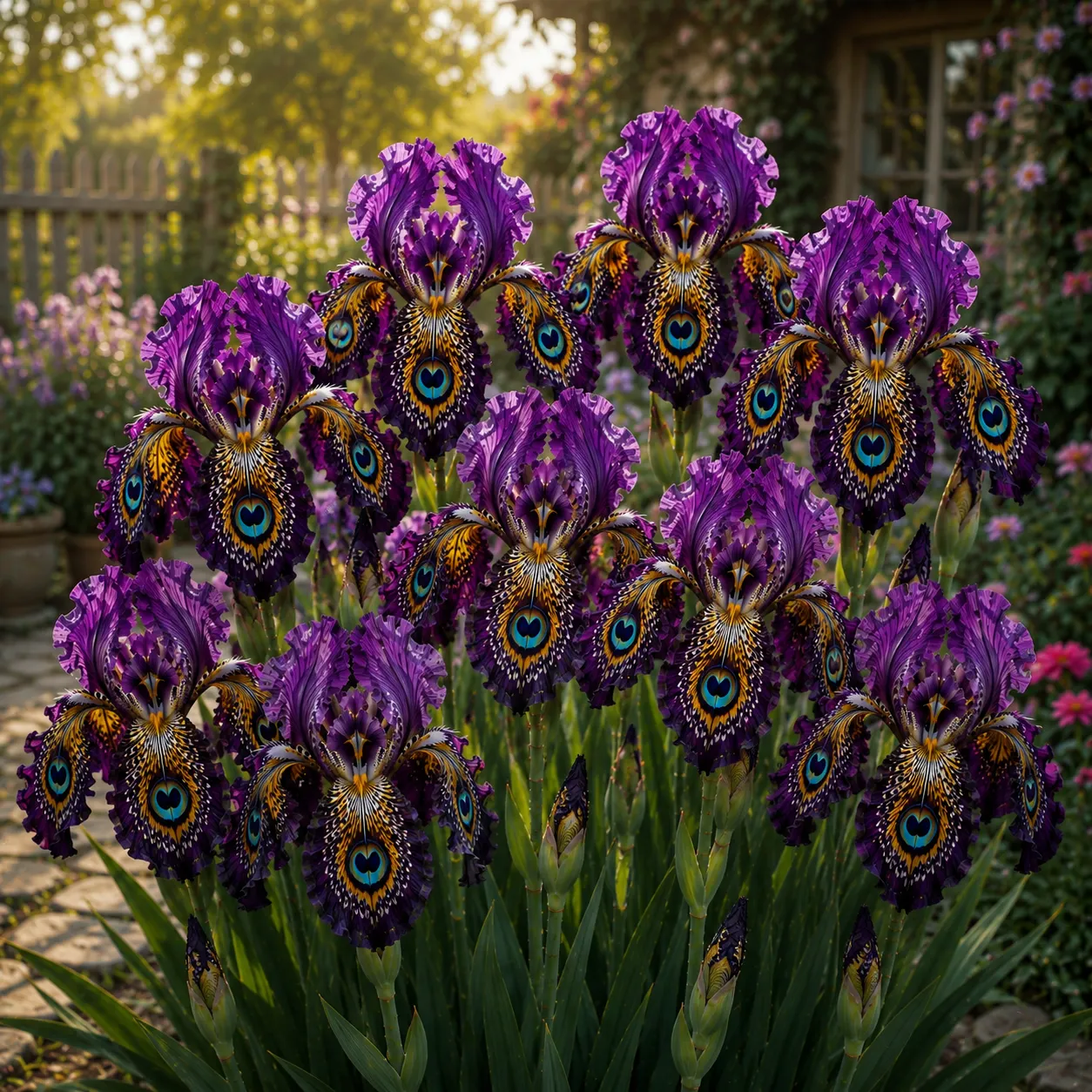 🦚 Peacock Eye Iris Bulbs — 🌸Blooms Everyone Stops to Admire