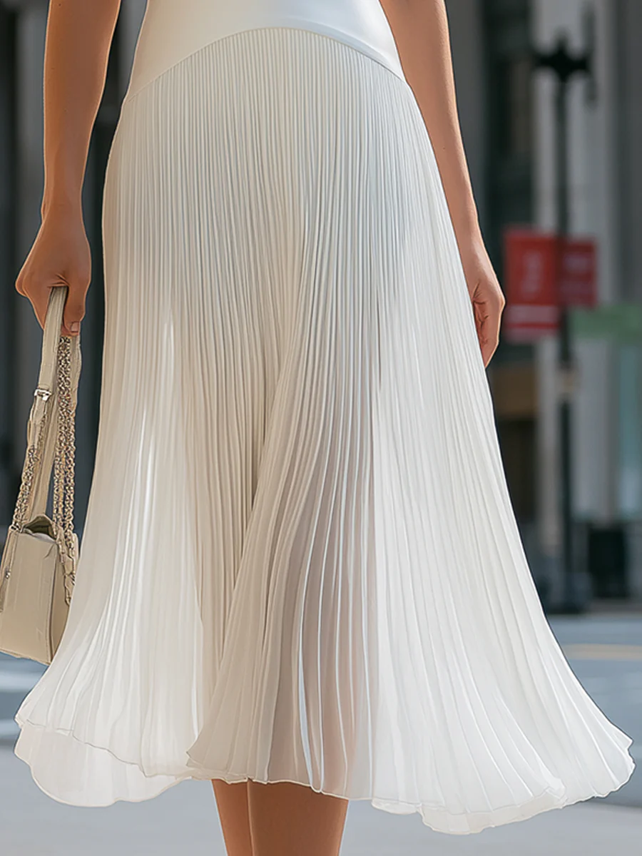 Sleeveless Pleated Midi Dress