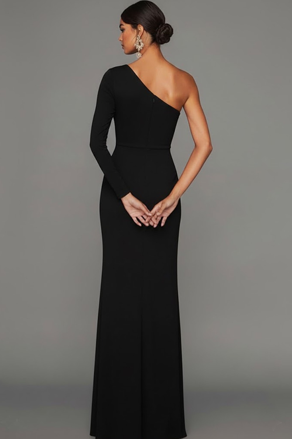 Fuchsia Formal Evening Dress One Shoulder Maxi Dress with Slit