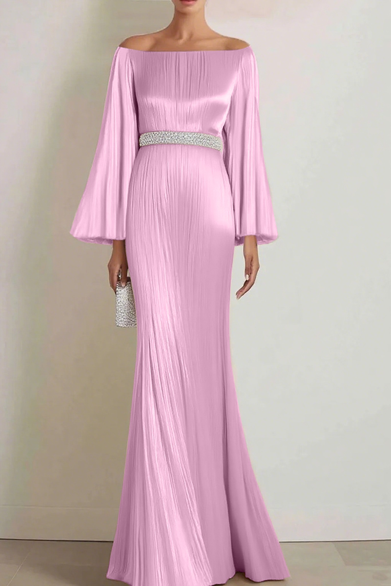 Formal Evening Gown Off The Shoulder White Long Dress Pleated Satin Maxi Dress