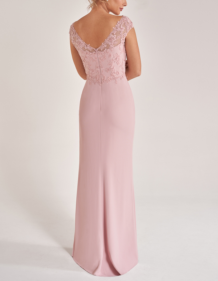 Elegant Pink Lace Maxi Dress