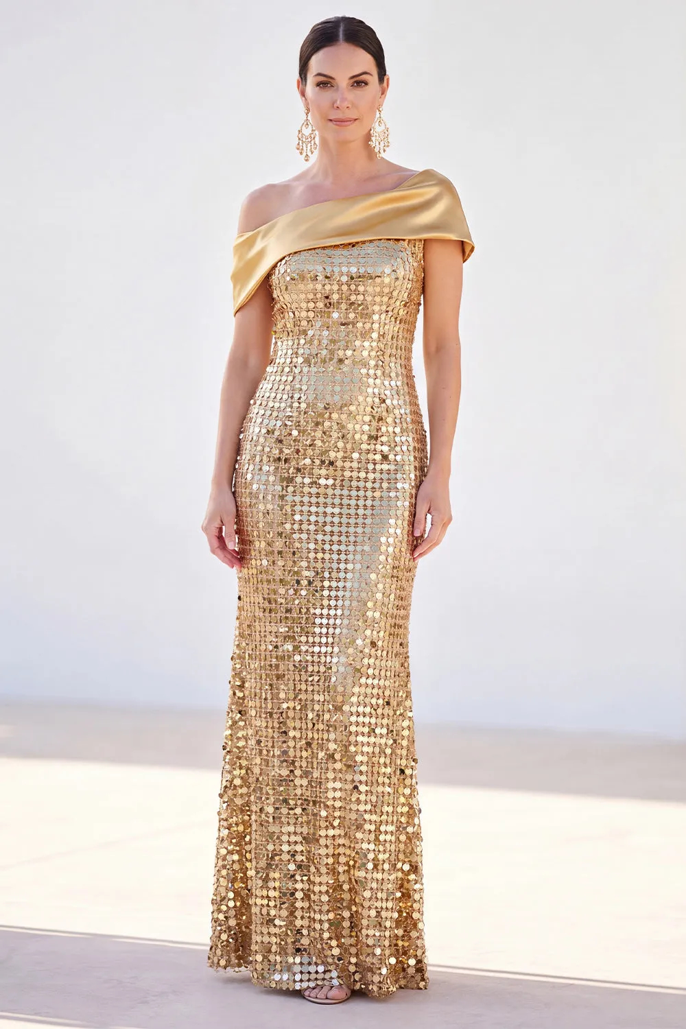 Sparkly Sheath Sequins Mermaid Maxi Dress