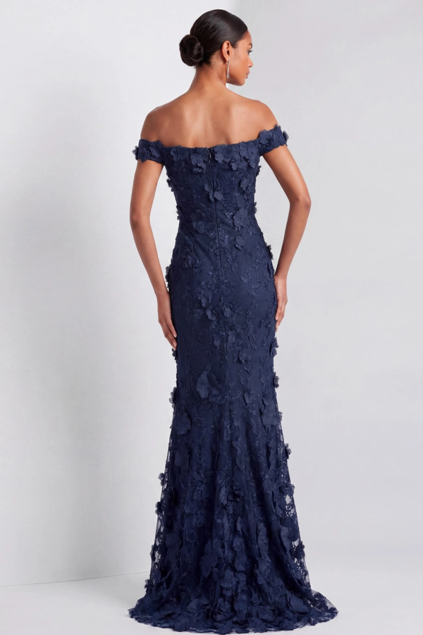 Mermaid Off Shoulder Embroidered Maxi Dress