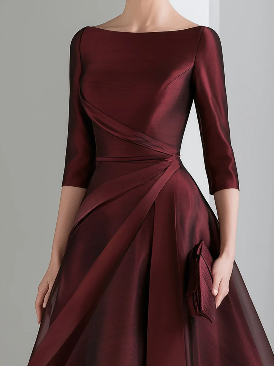 Draped Waist Organza High-Low Maxi Dress