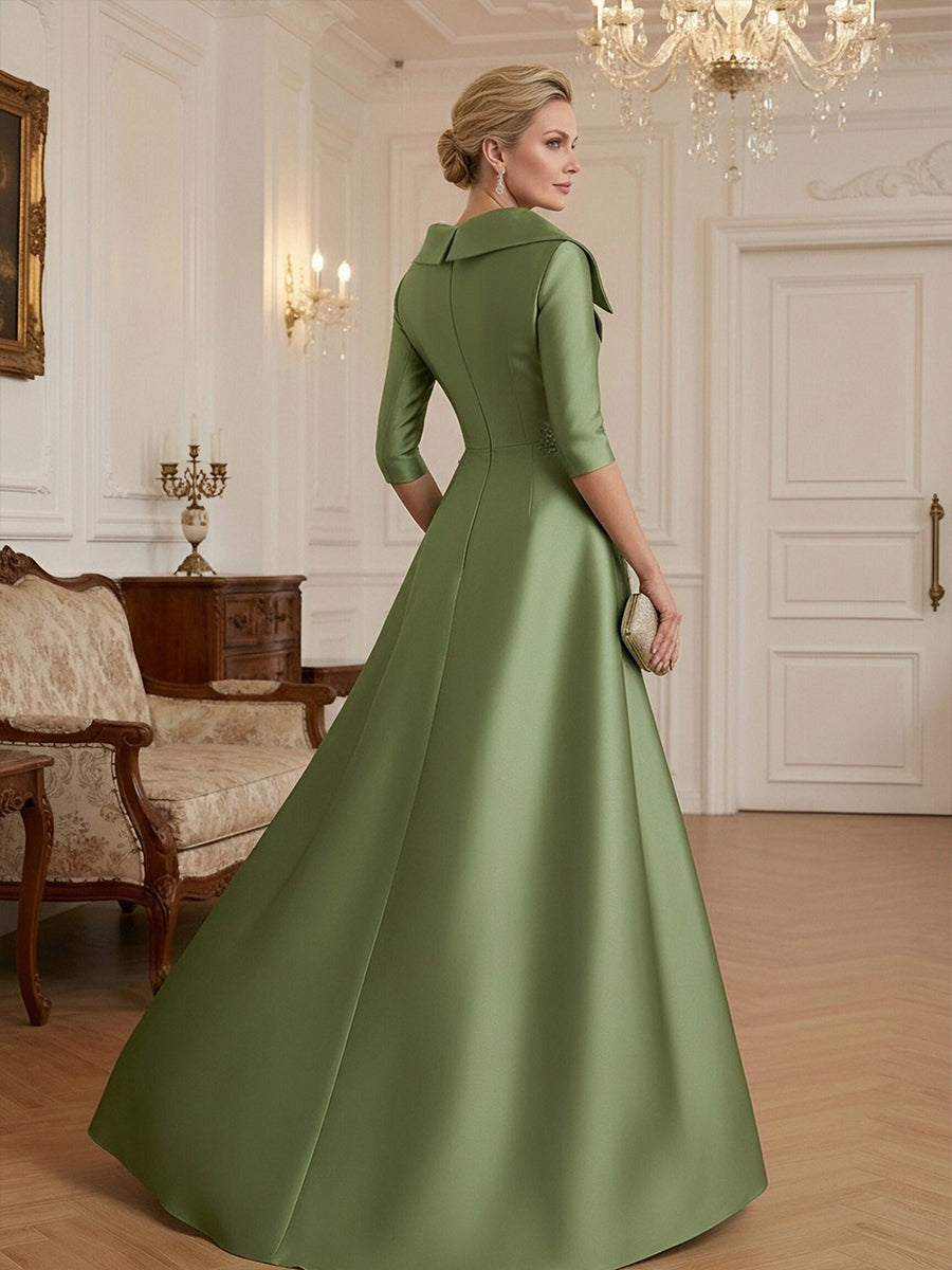 Sheath V Neck 3/4 Sleeve Sequined Mother of the Bride Dresses with Appliques