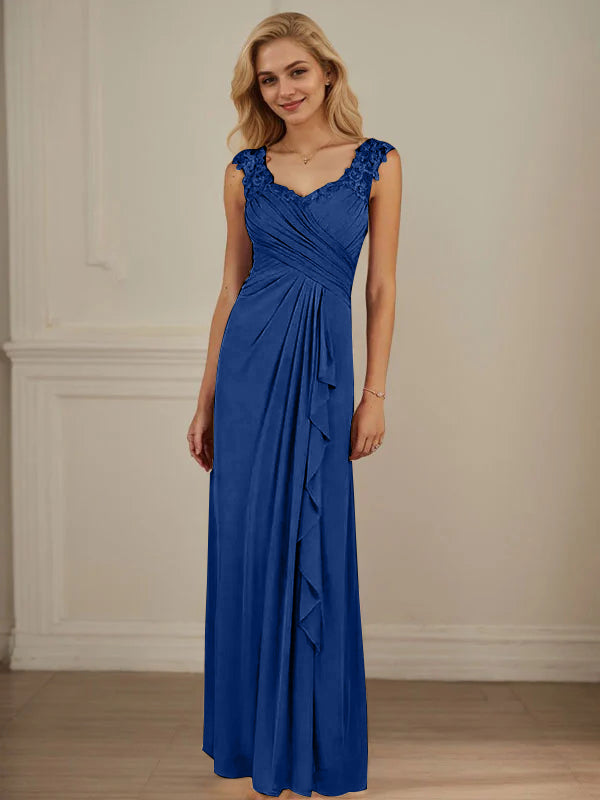 Champagne A-Line Sweetheart Neckline Pleated Mesh Dress