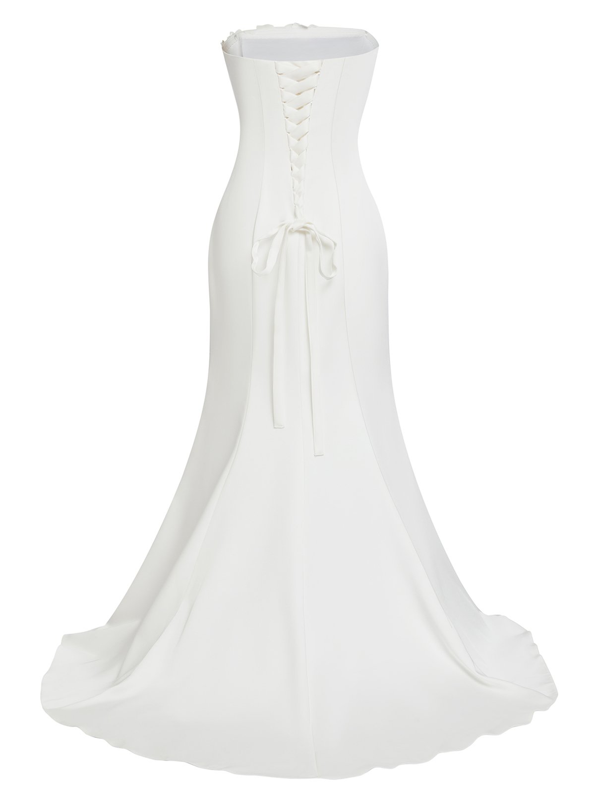 Strapless Mermaid Wedding Dress with Asymmetrical Cascading 3D Floral Appliques