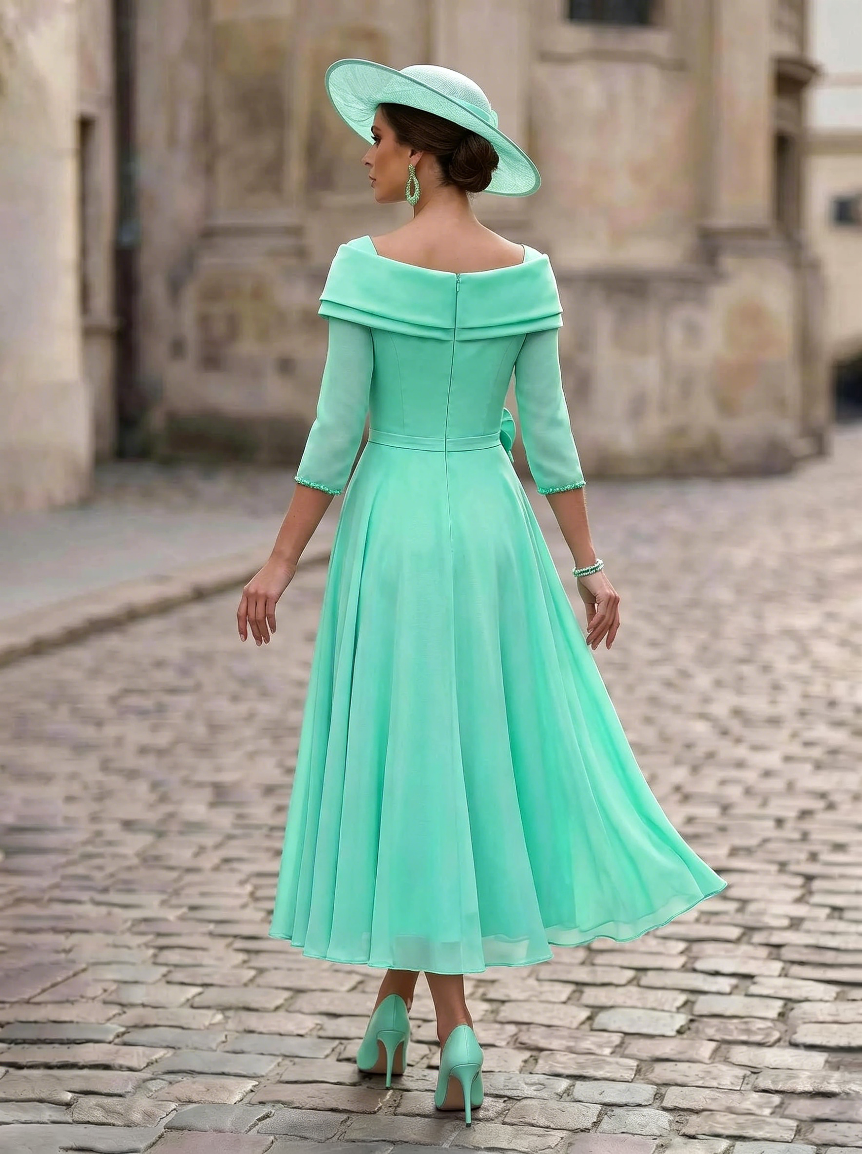 Off-Shoulder Floral Accent Midi Dress