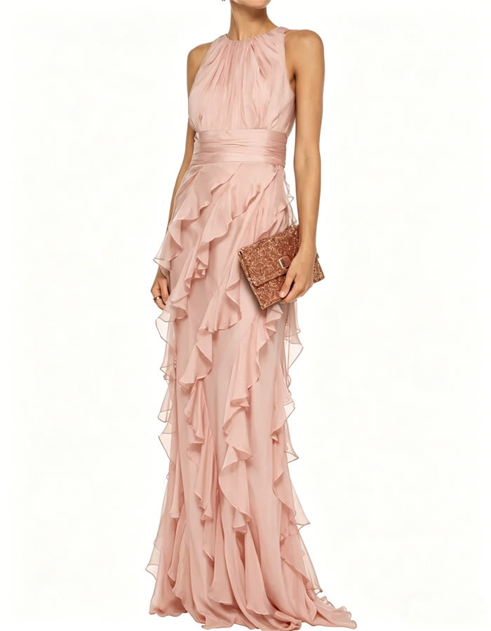 Elegant Ruffled Maxi Dress