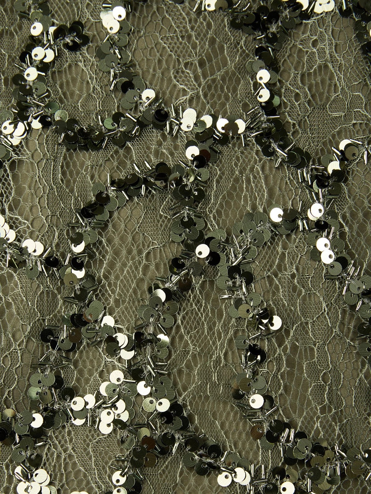 Army Green Glitter Sequin Asymmetrical Sleeveless Sheath Maxi Dress