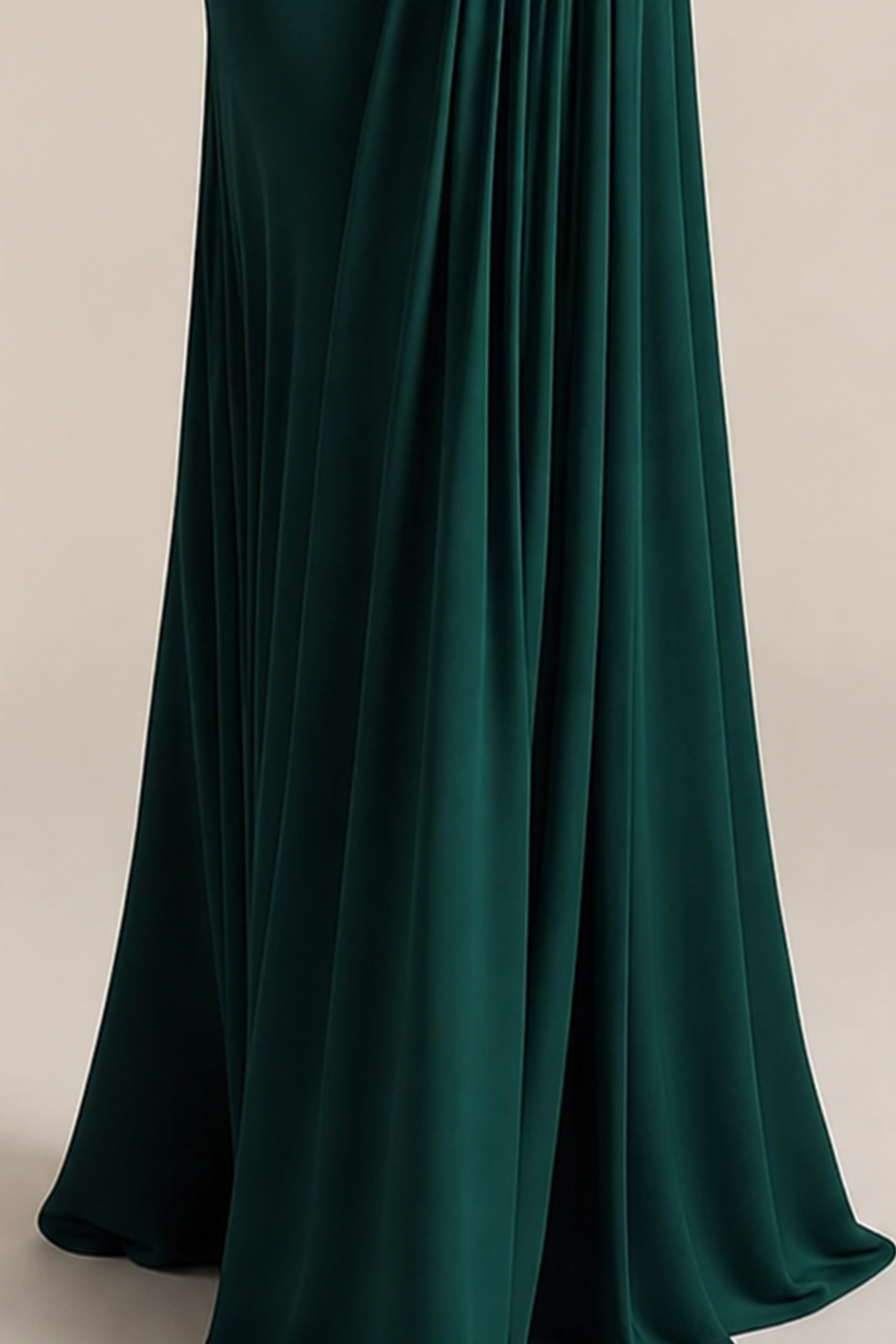 Teal One-Shoulder Ruched Mermaid Maxi Dress
