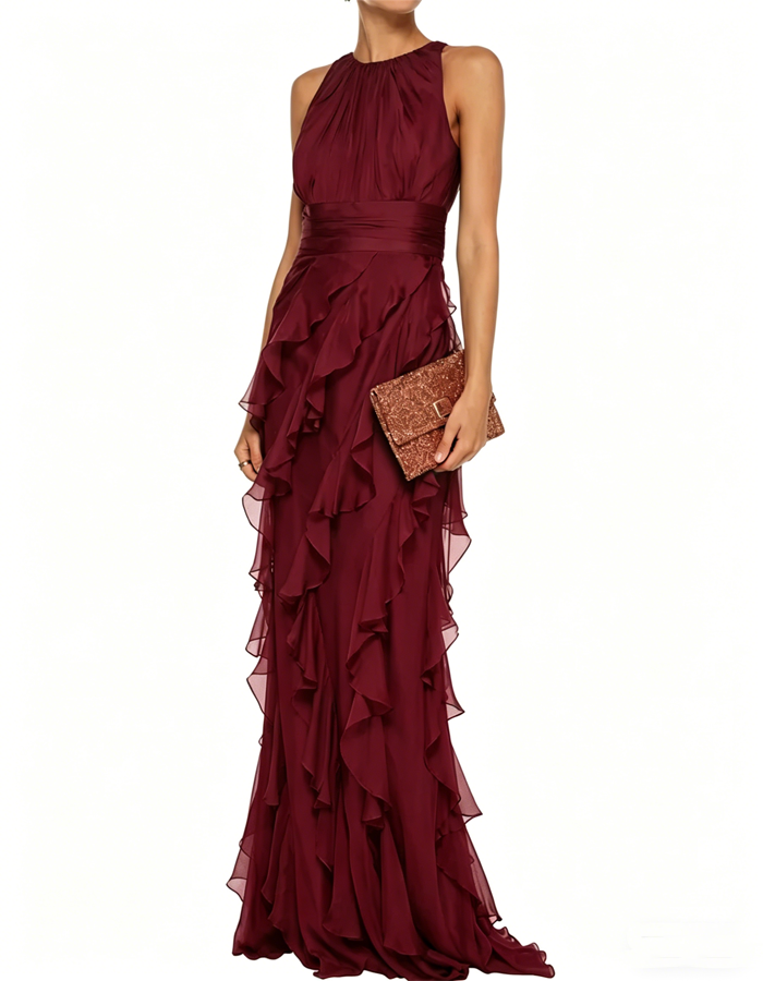 Elegant Ruffled Maxi Dress