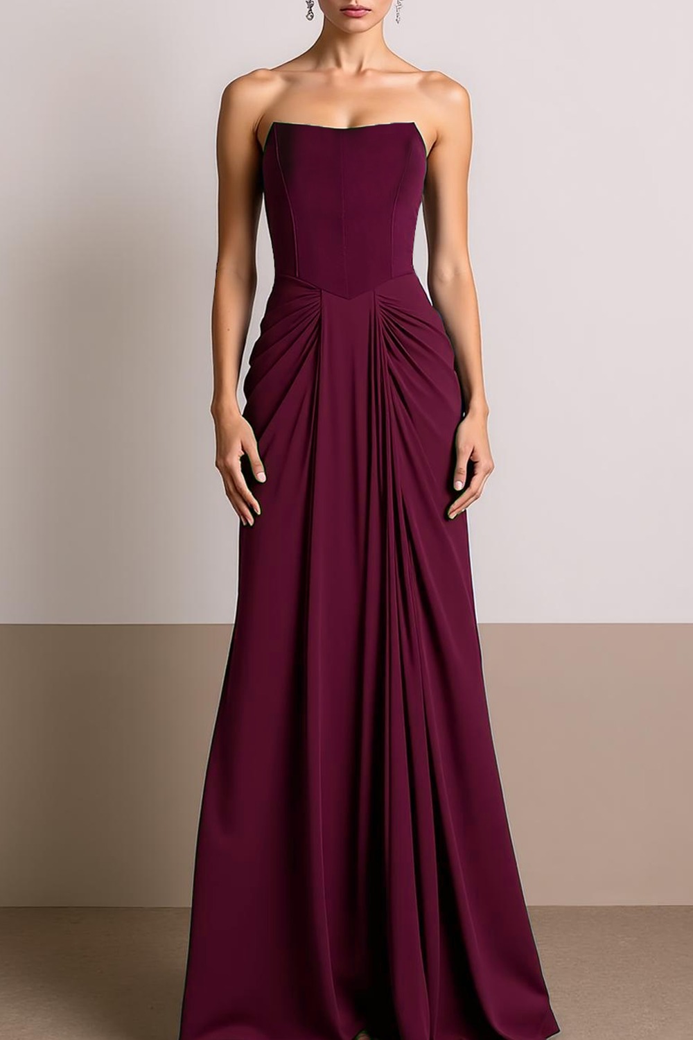 Formal Evening Dress Navy Strapless Maxi Dress