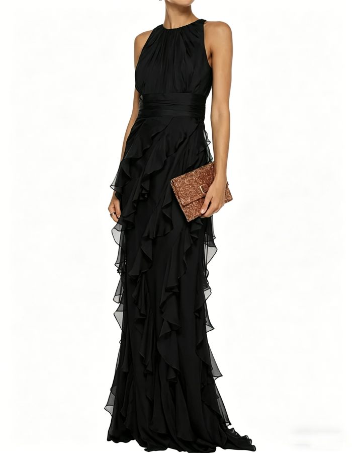 Elegant Ruffled Maxi Dress
