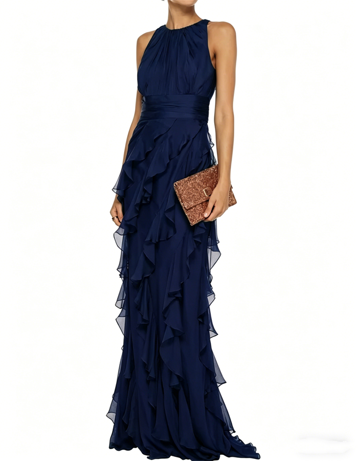 Elegant Ruffled Maxi Dress