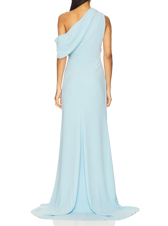 Formal One-Shoulder Dress | Sky Blue | High Slit