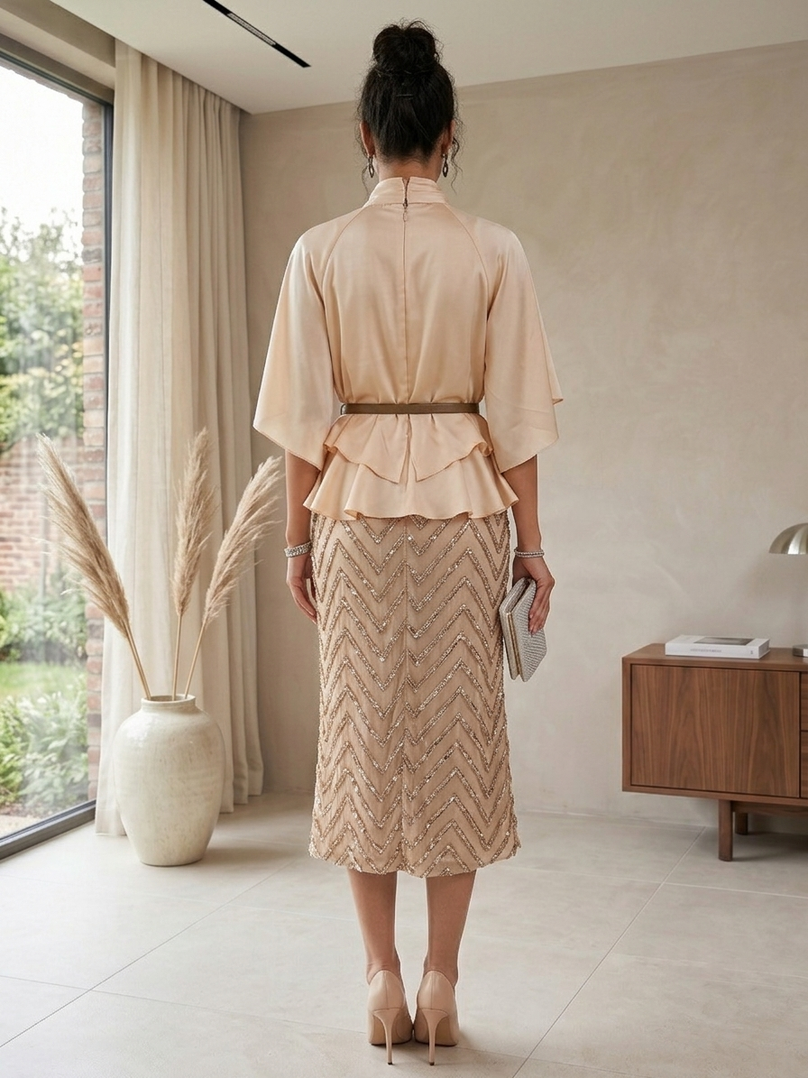 Sophisticated Two-Tone Sequin Midi Ensemble