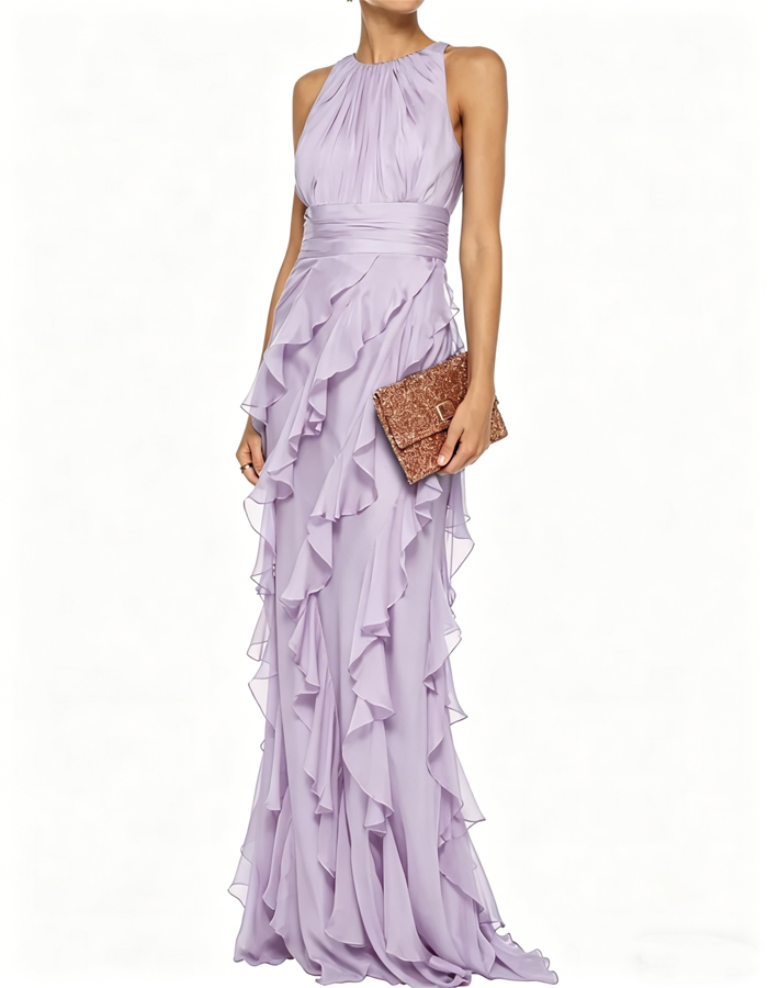 Elegant Ruffled Maxi Dress