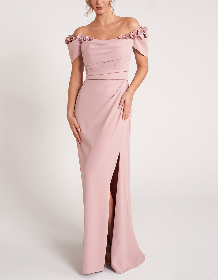 Pink Fit and Flare Maxi Dress