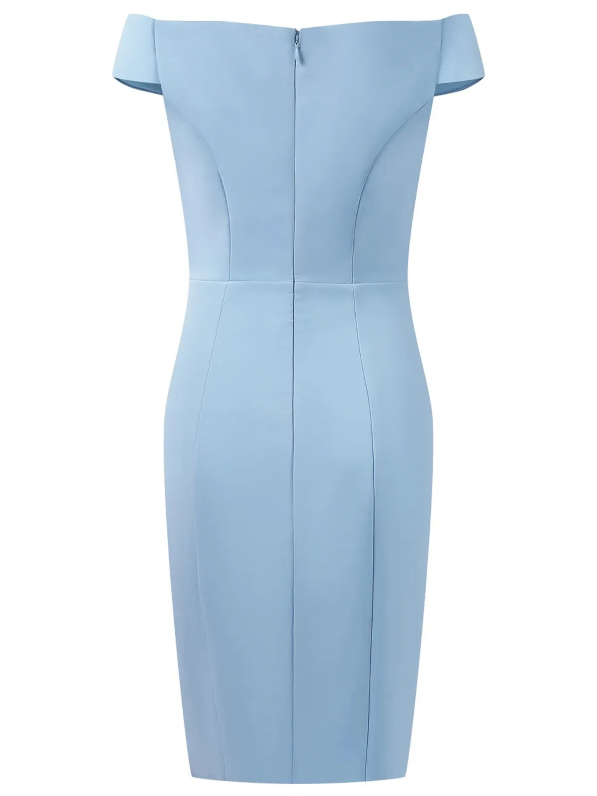 Blue Ruched Off The Shoulder Sheath Mini Homecoming Dress