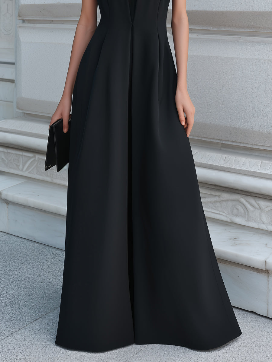 Sleeveless Structured Maxi Dress With Minimalist Elegance