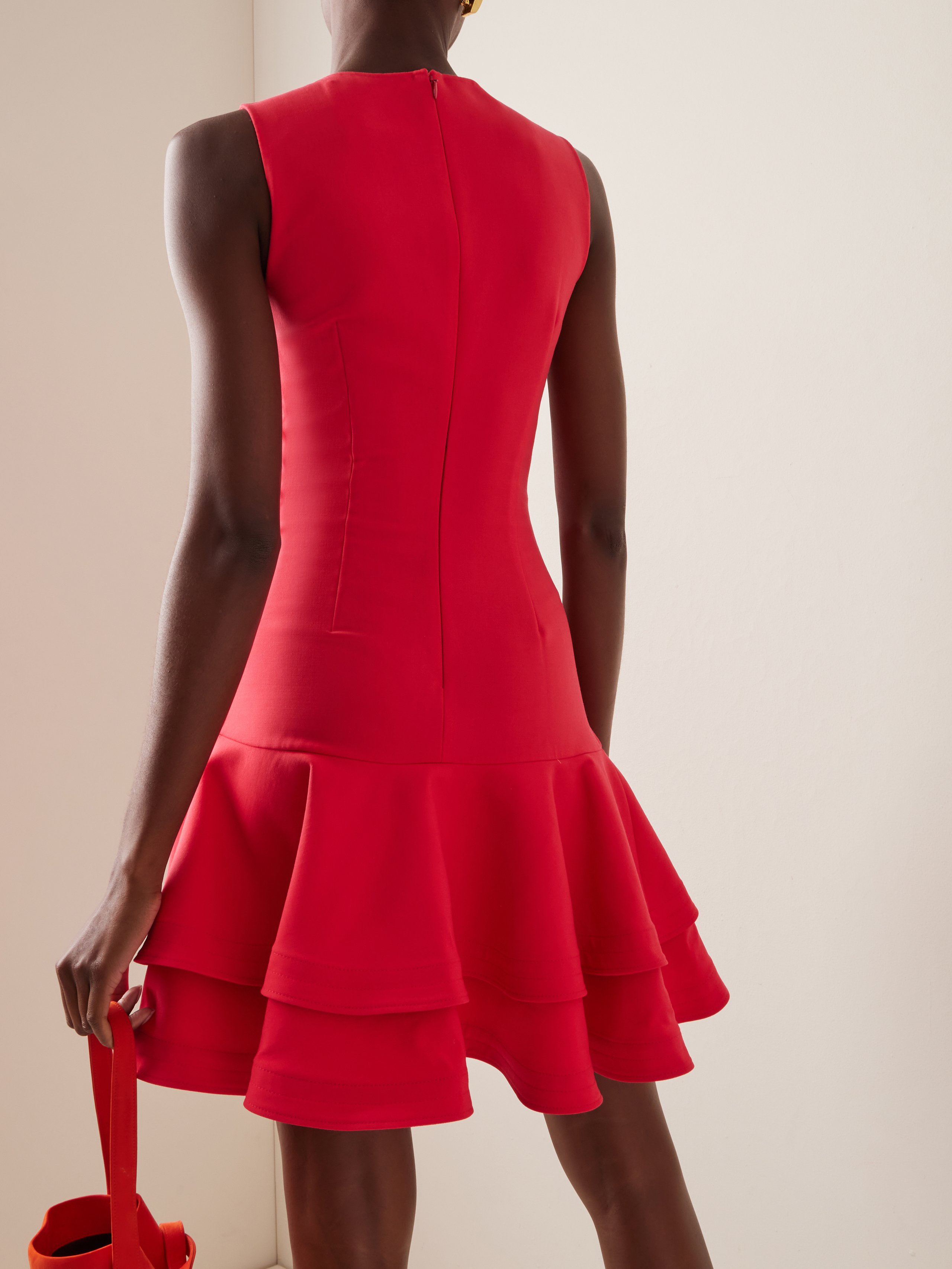 Blue Ruffled Crew Neck Sleeveless A-line Mini Homecoming Dress