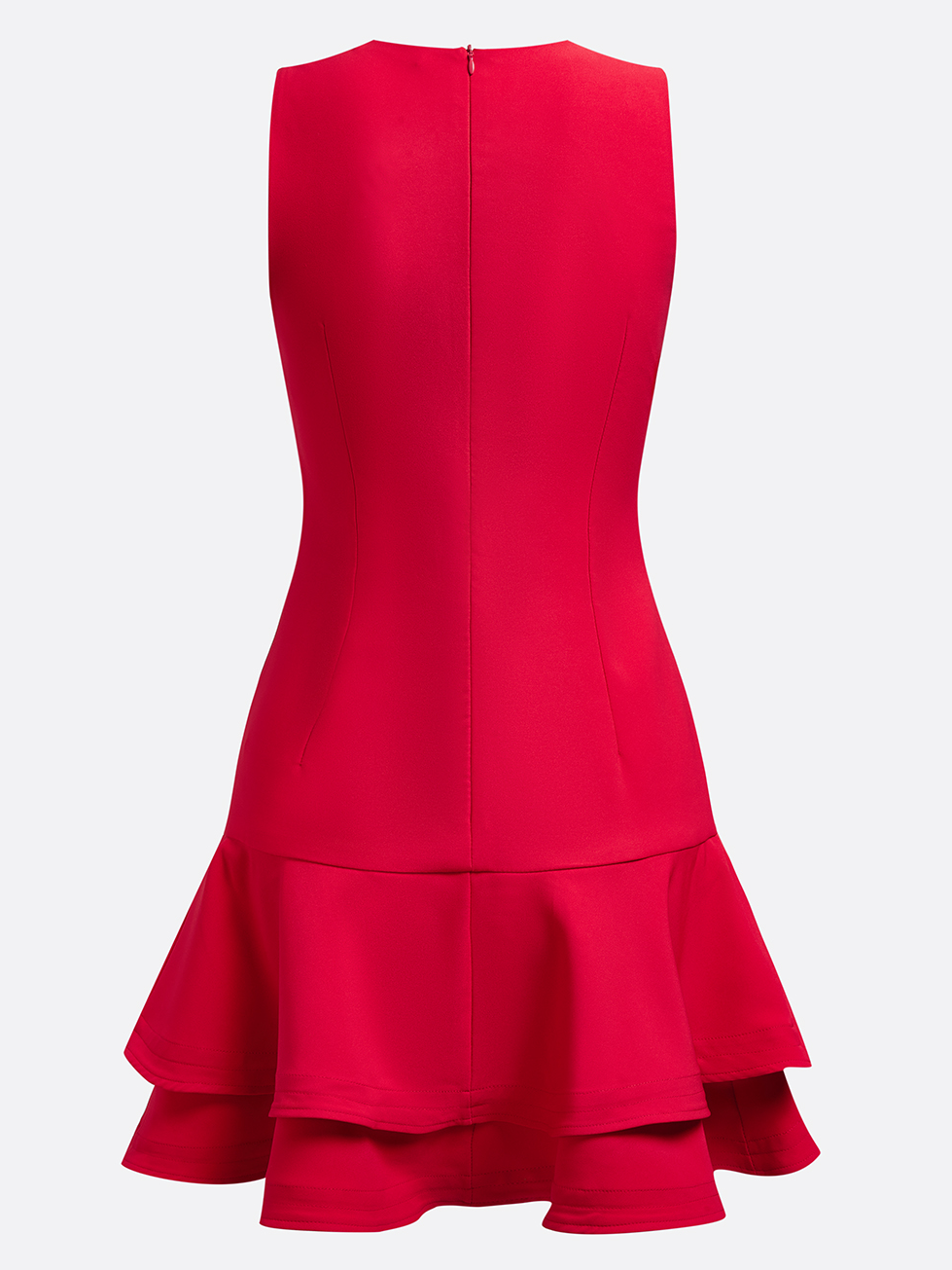 Blue Ruffled Crew Neck Sleeveless A-line Mini Homecoming Dress