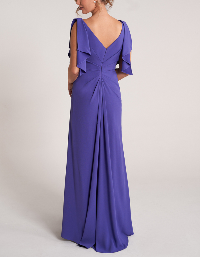 Purple Elegant Fit and Flare Maxi Dress