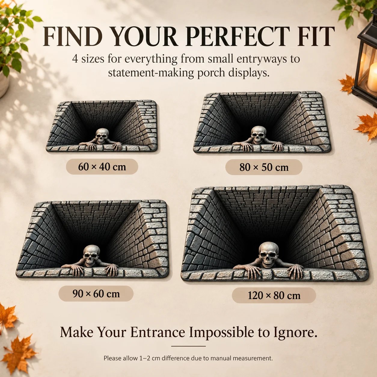 Easy setup Halloween floor mat