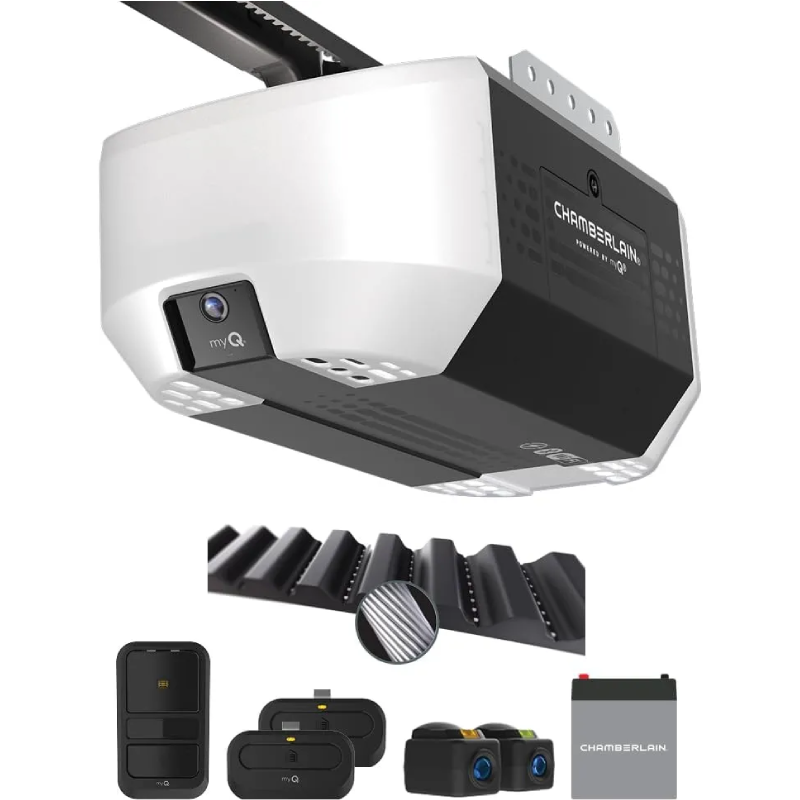 🏡 [HOME UPGRADE DEAL] Premium 3/4 HP Smart Belt Drive Garage Door Opener with Wireless myQ Connectivity, Wide-Angle Camera & Anti-Lockout Battery Backup 🚗