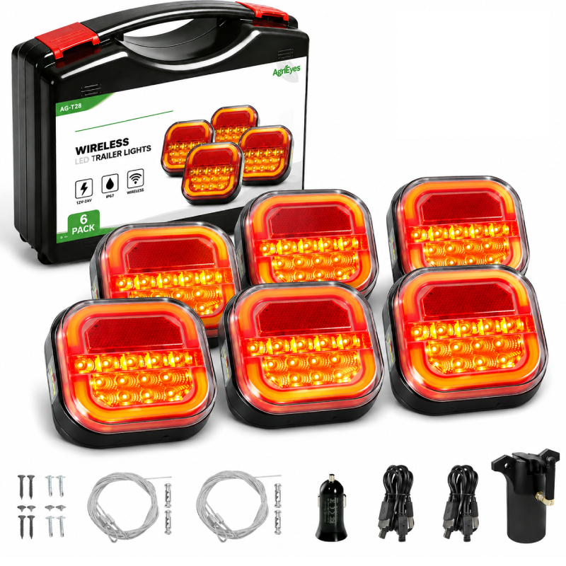 🚛[Best Deal] Ehaho Wireless LED Trailer Lights with Strong Magnet Base, 12-Hour Battery Life Towing Light Kit, Heavy Duty Brake & Turn Signals for RV Marine Boat ✨