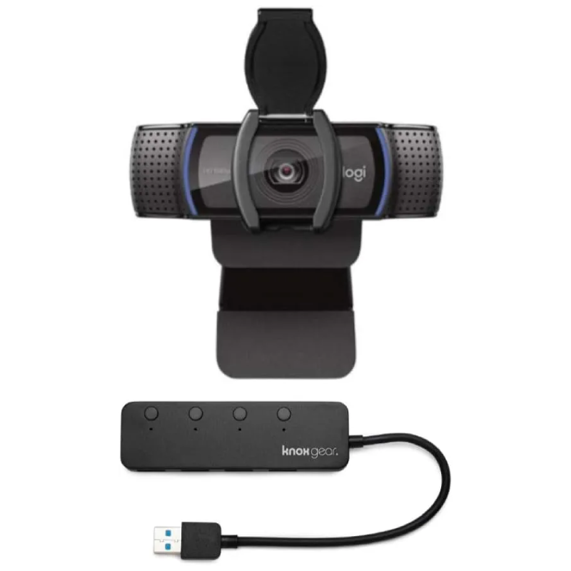 🔥VALUE BUNDLE🔥Logitech HD Pro Web Camera with Privacy Flap – Smart Autofocus Computer Camera for Mac, Windows & Laptop