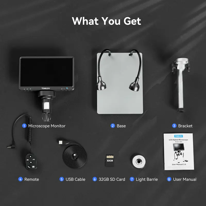 ✨Today's Deal✨TOMLOV DM4W Microscope with Weighing Scale: 4.3" Digital Coin Microscope with Screen, Error Coin Magnifier with Lights, Weight Scale for Collectors, Jeweler, Students, Compatible with Windows/Mac