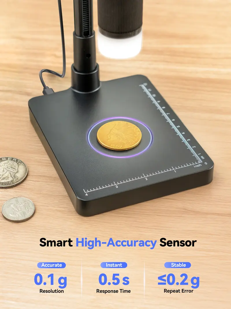 ✨Today's Deal✨TOMLOV DM4W Microscope with Weighing Scale: 4.3" Digital Coin Microscope with Screen, Error Coin Magnifier with Lights, Weight Scale for Collectors, Jeweler, Students, Compatible with Windows/Mac