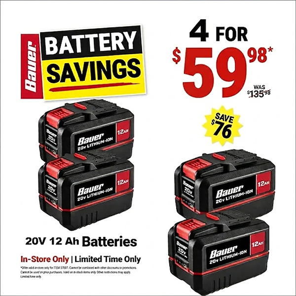 BAUER High-Capacity Lithium-Ion Battery Pack (2pk)