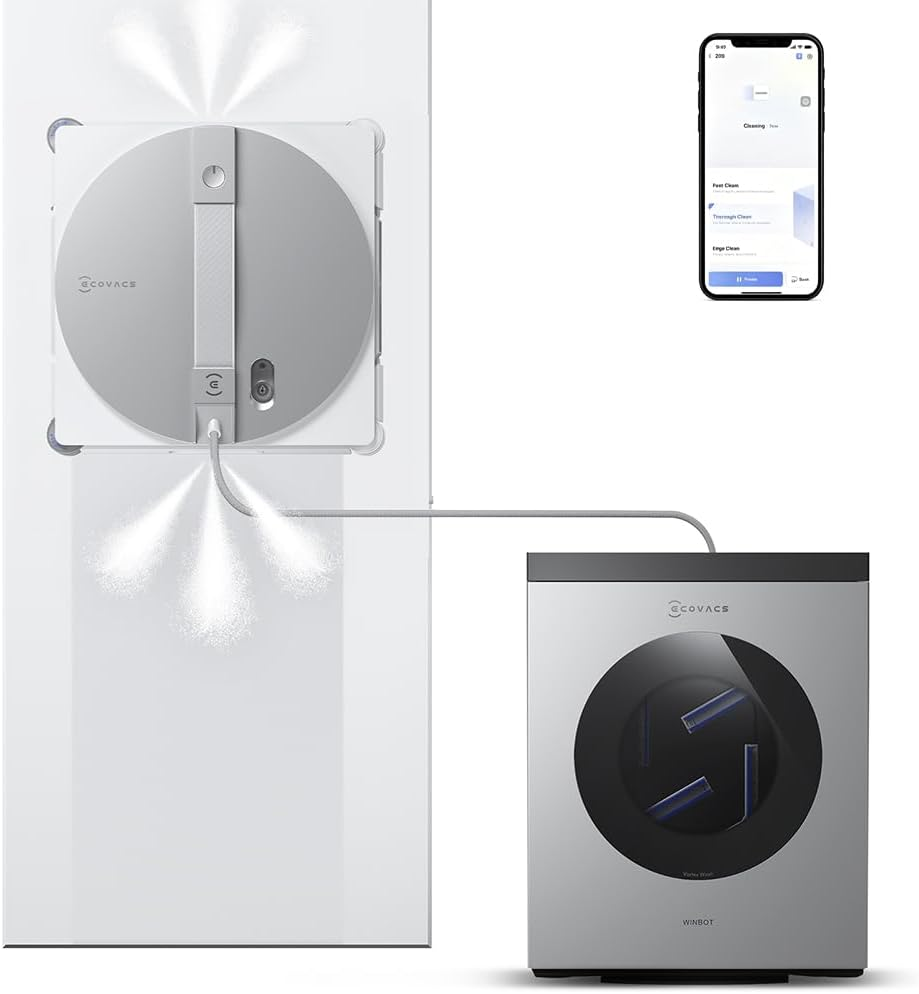 🤖Next-Gen Tech✨ECOVACS WINBOT W2 PRO Omni Window Cleaning Robot, Smart Glass Cleaner with 6-in-1 Station, TruEdge Precision & Dual Power