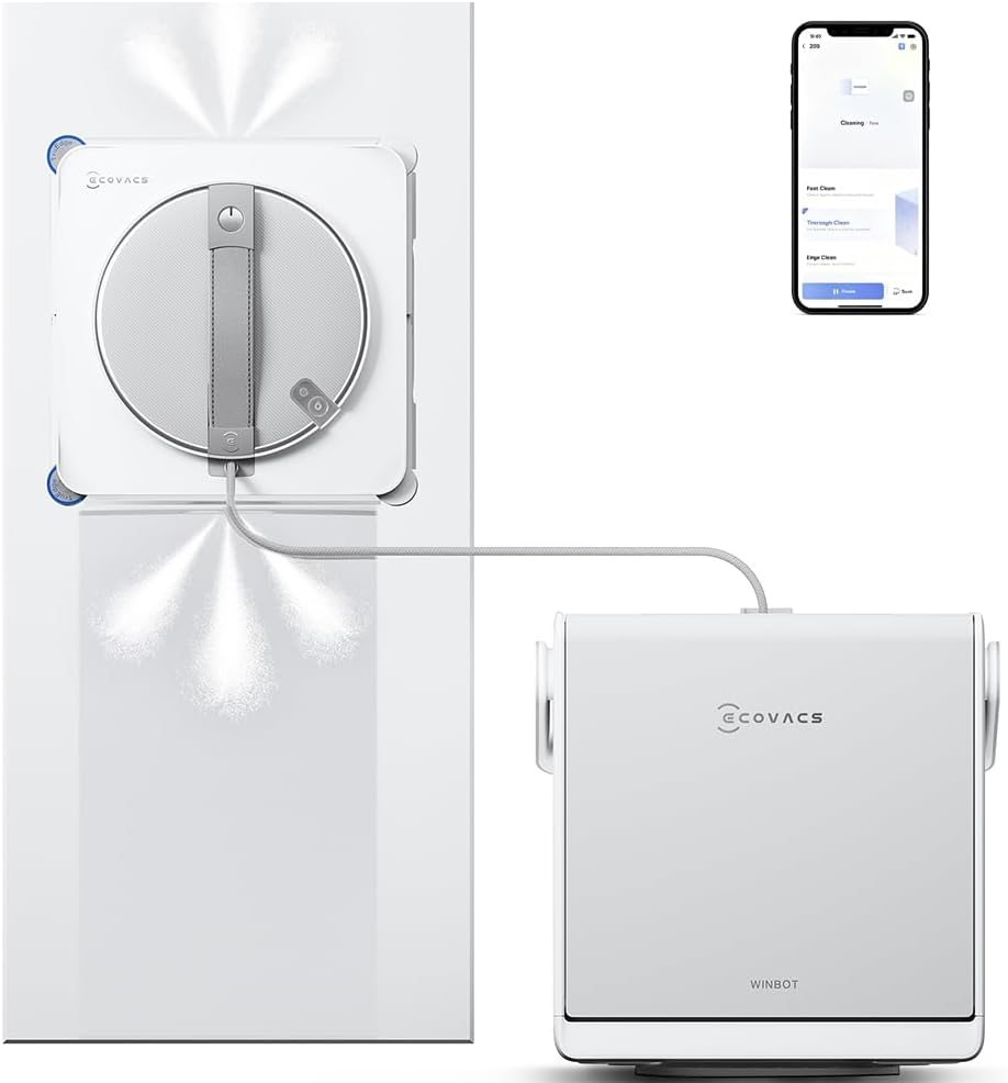 🤖Next-Gen Tech✨ECOVACS WINBOT W2 PRO Omni Window Cleaning Robot, Smart Glass Cleaner with 6-in-1 Station, TruEdge Precision & Dual Power