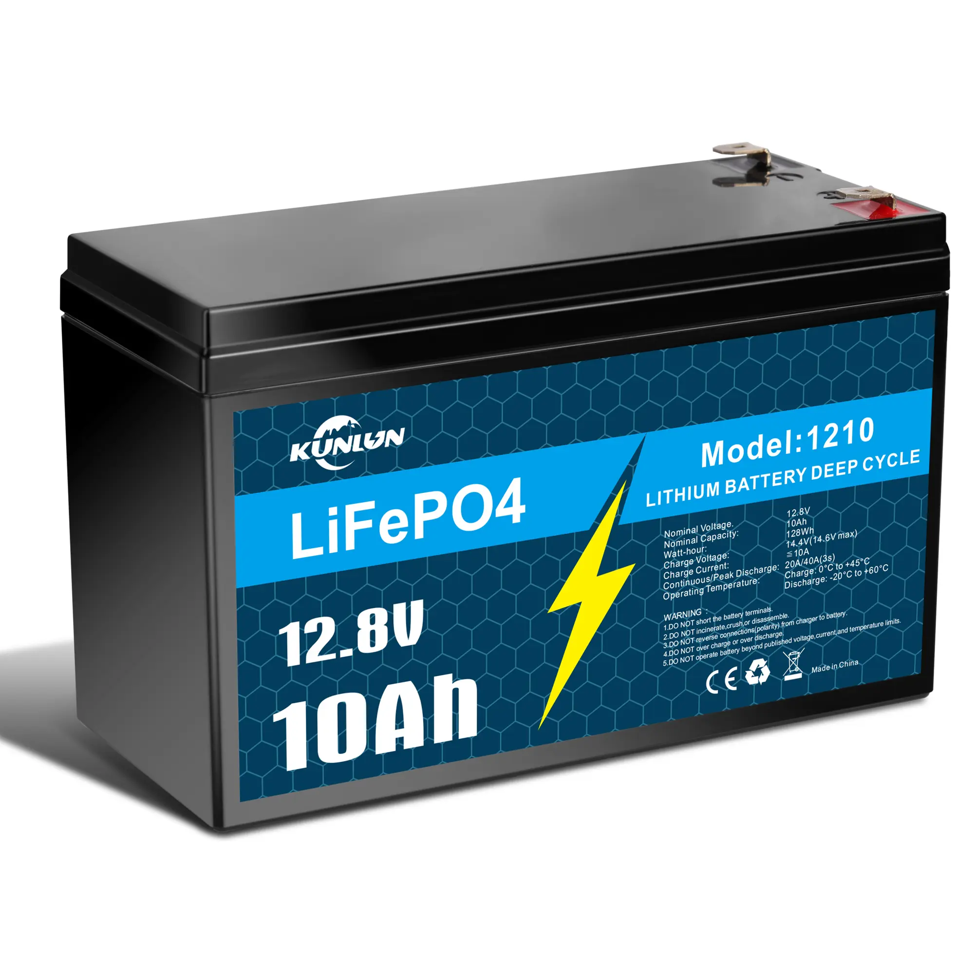 🔥Last Day 49% OFF🔥KUNLUN 12V 10Ah LiFePO4 Lithium Battery, for Ride-on Toy, Fish Finder | Smaller, Only 2.43 lbs, 5000+ Deep Cycles, Built-in 10A BMS, Supports 4P or 4S, Perfect Replacement for Lead-acid Battery