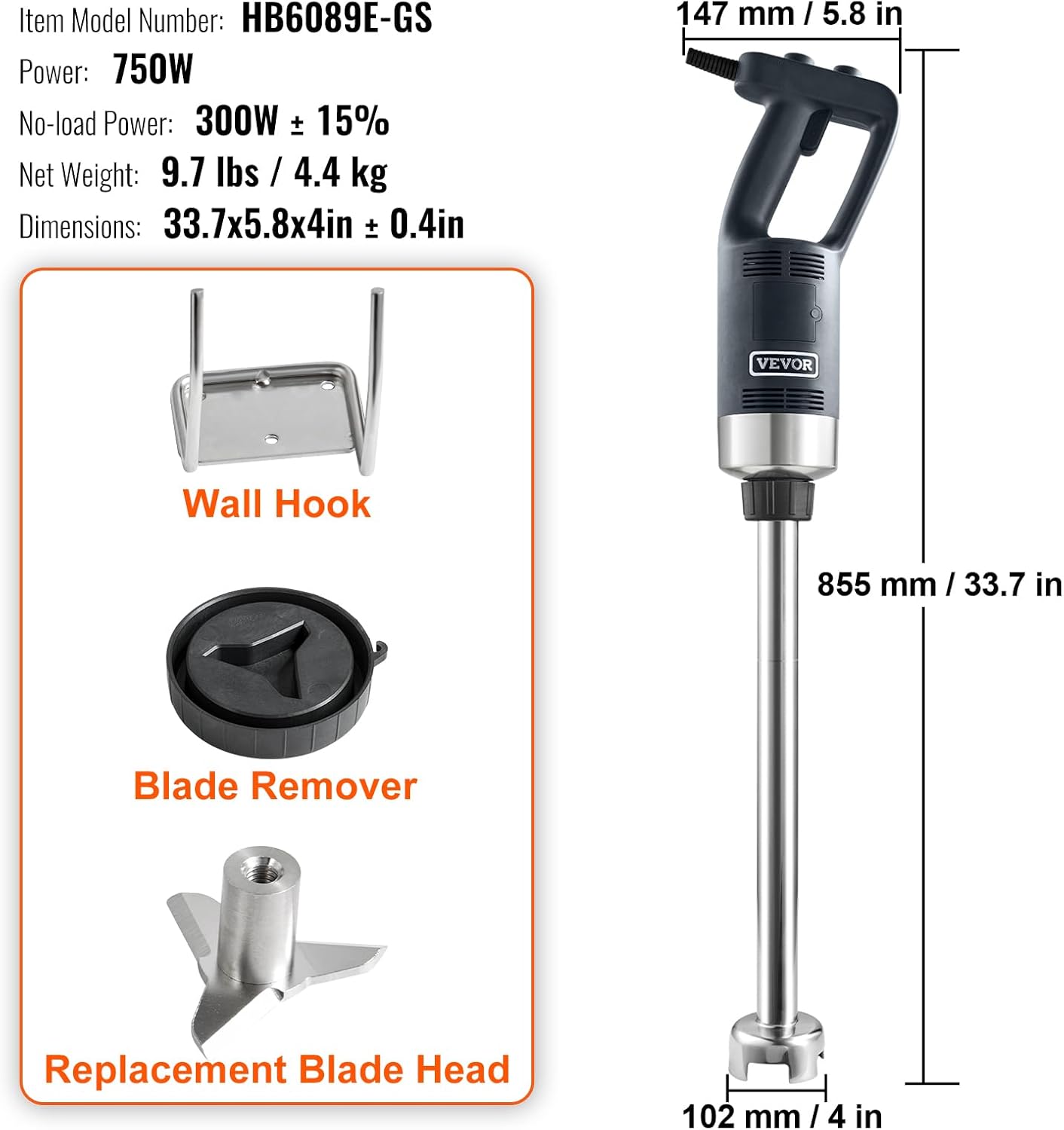 🔥Summer Sale🔥VEVOR Commercial Immersion Blender