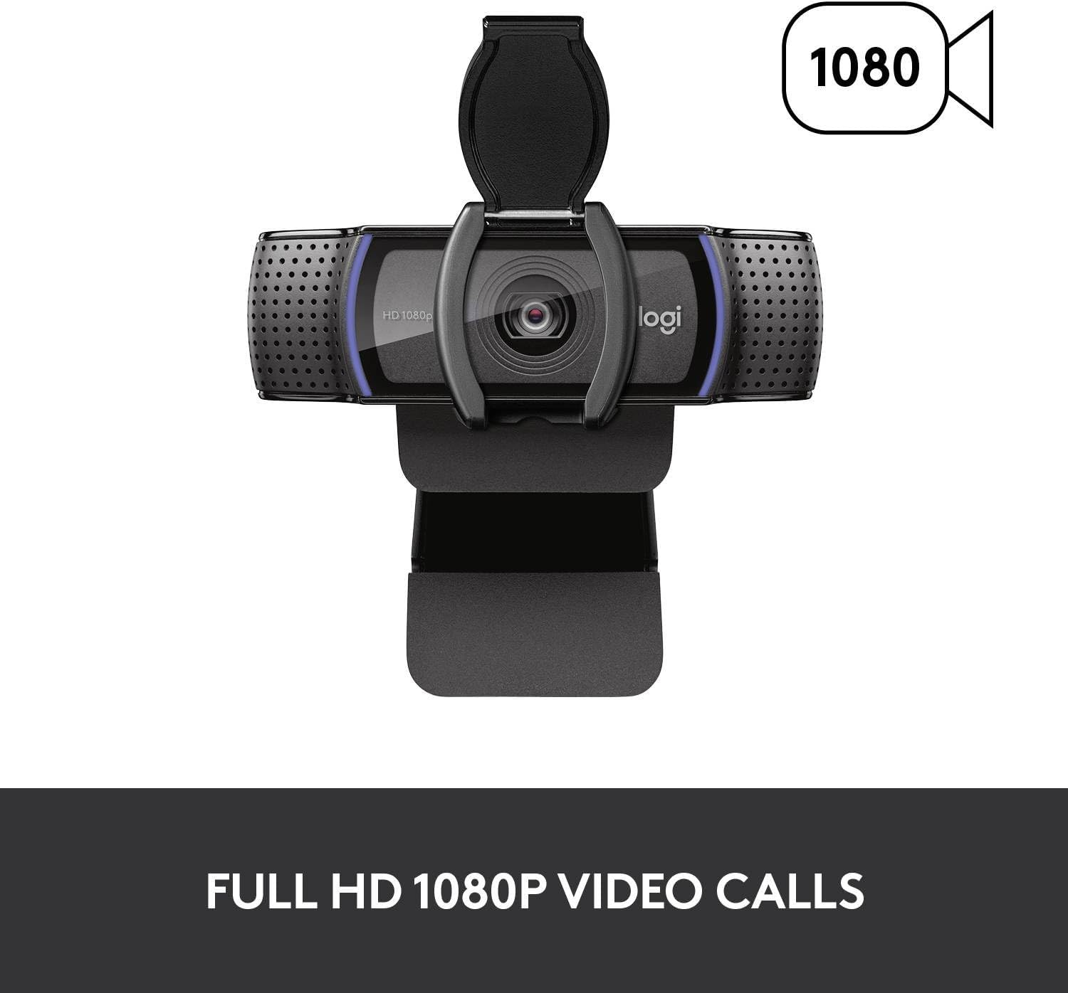 🔥VALUE BUNDLE🔥Logitech HD Pro Web Camera with Privacy Flap – Smart Autofocus Computer Camera for Mac, Windows & Laptop