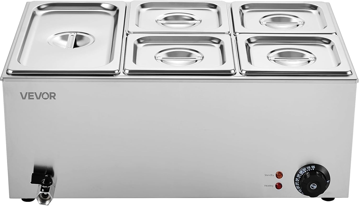 💥Special Offers⚡Commercial Food Warmer — 1500W Stainless Steel Steam Table with Lid 🍲