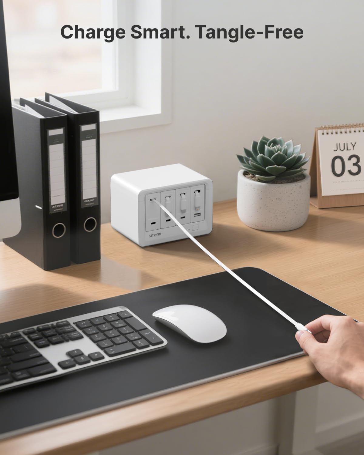 🎁 FLASH SALE-Gitryin 160W Modular Charging Station with Retractable USB-C Cables ✨ Save Big Today!