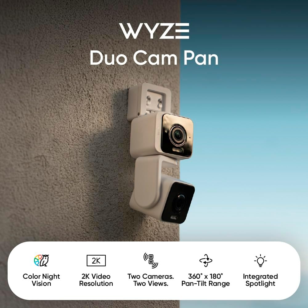 🔥Summer Sale🔥WYZE Duo Cam Pan , Indoor/Outdoor IP65 2K 360° Pan